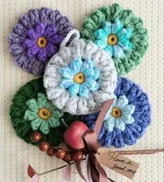 Handmade　アクリルたわし　ぷっくりサークル