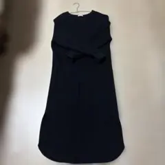 GU リブクルーネックニットワンピース Mサイズ　ブラック