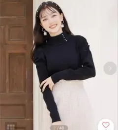 ウィルセレクション　ラメ入りタートルネックプルオーバー