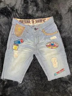 GOTCHA ストライプデニムショートパンツ　Mサイズのサムネイル