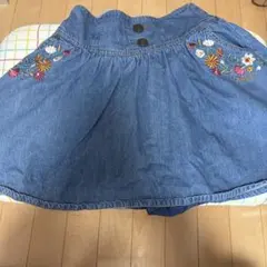 Lovetoxic ラブトキシック 花柄刺繍 デニムスカパン