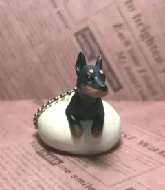 いぬぱん ドーベルマン キーホルダー　ボールチェーン付き