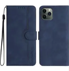 iPhone 11 Pro ケース 手帳型　スタンド機能　財布型　ブルー