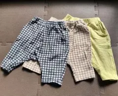 GU サマナルパンツ　7分丈　チェック柄　無地　90