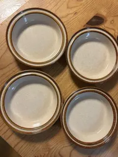 HOYA STONEWARE ホーヤプレート深皿 昭和レトロ　4枚　ヴィンテージのサムネイル