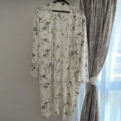 花柄 シースルー カーディガン ロング レディース