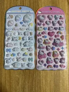 正規品⭐️ハローキティ シナモロール ステッカー コットンパフィシール
