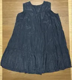 coca レーヨン混シルクタッチ黒ノースリーブブラックチュニック ワンピース美品のサムネイル