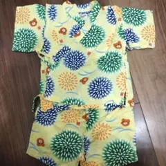 ホットビスケッツ　ミキハウス　甚平　花火　くま　黄色　パジャマ　お祭り