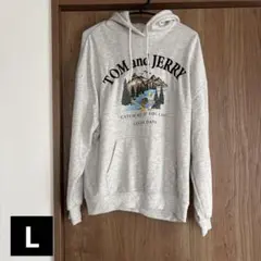 レディース　TOM and JERRY グレー フーディーパーカートレーナー