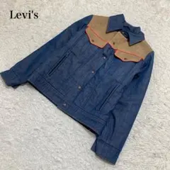 Levi's デニムジャケット ブルー スエード切替 U733 - メルカリ