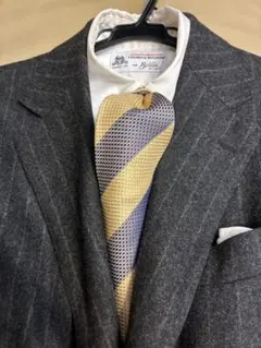 BIGLI DUDE ストライプネクタイ パープル×ベージュ