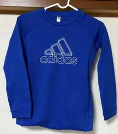adidas 青 トレーナー ロゴ入り 130