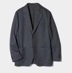 【L】ユニクロ/ブラッシュドジャージージャケット/チドリ 08 DARKGRAY