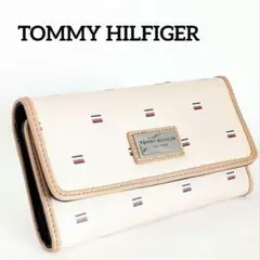 【海外限定品】トミーヒルフィガー 長財布 トリコロール ベージュ ウォレット