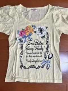 【新品】エミキュ 花柄プリント Tシャツ イエローのサムネイル