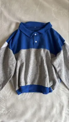 90s 切り替えデザイン ヴィンテージ スウェット トレーナー ブルー