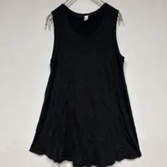 NYL ノースリーブ ワンピース チュニック S 黒USA製 シンプル