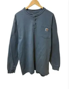 Carhartt ヘンリーネック長袖シャツ L グレー