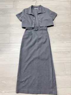REDYAZEL レディアゼル　グレー ノースリーブワンピース、ジャケット