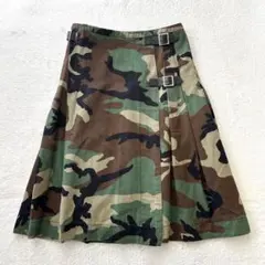エンジニアードガーメンツ カモフラ 迷彩 プリーツ 巻きスカート ベルト Pのサムネイル