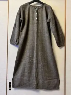 fog linen work リトアニアリネン ウール混 ロングワンピース