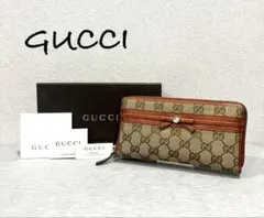 GUCCI グッチ GGキャンバス リボン 長財布 レディース