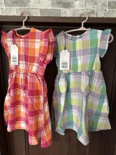 100サイズ　女の子　ワンピース　チェック　SERAPH