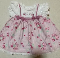 mezzo piano メゾピアノ♡いちご柄チュニックワンピ＆ブルマセット 80 いちご柄チュニックワンピ＆ブルマセット（その他） | mezzo piano