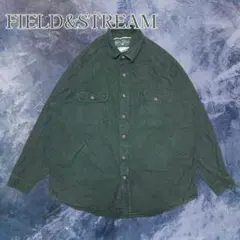 FIELD&STREAM ヘビーネルシャツ 古着 長袖 モスグリーン アウトドア