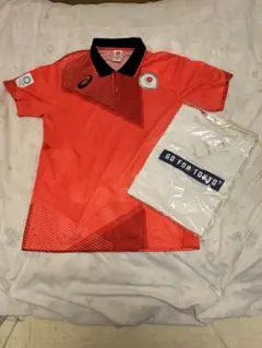 東京2020オリンピックTシャツとポロシャツのセット　ホワイトとオレンジ