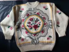 レデイース、刺繍いりセーター