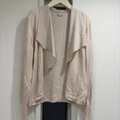 H&M 長袖 ドレープ カーディガン ベージュ　ベージュピンク