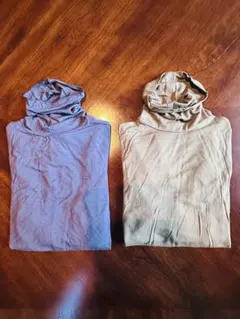 タートルネック長袖トップス2色セット