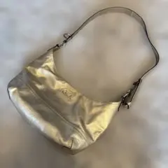 COACH コーチ メタリックゴールド レザー ショルダーバッグ ワンショルダー