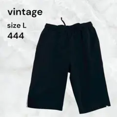 Vintage ハーフパンツ ブラック Lサイズ　スポーツ　ラインパンツ　古着のサムネイル