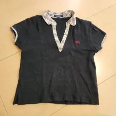 BURBERRY Vネックポロシャツ 130A 黒