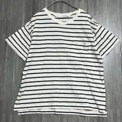 ジエンポリウム　ボーダーカットソー　白　M