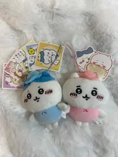 ちいかわ ハチワレ ぬいぐるみキーホルダー ステッカー付き