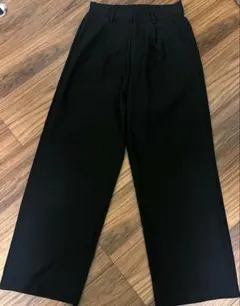 ブラック ワイドパンツ プリーツ入り レディースalma design