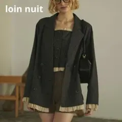 loin nuit ロワンニュイ フリルレイヤードデザインジャケット　グレー