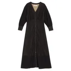 [未使用] LagunaMoon ラグナムーン リーフレースフレアワンピース