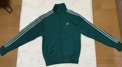 adidas グリーン ジップパーカー　トラックジャケット
