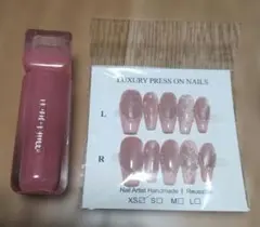 ネイルチップ Luxury Press On Nails ピンクデコ