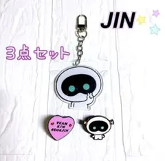 BTS JIN Wootteo キーホルダー エナメルピンバッジ 3点セット ③