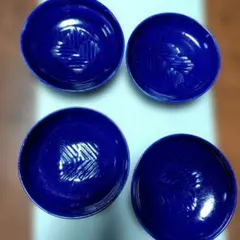 ふーちゃんさま専用　鮮やかな藍色の小皿 4枚セット　 ハンドメイドのサムネイル