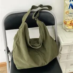 ニュースペーパーバッグ ショルダー メッセンジャー カーキ キャンバス 古着