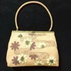 ビーズ刺繍 花柄 和装用バッグ