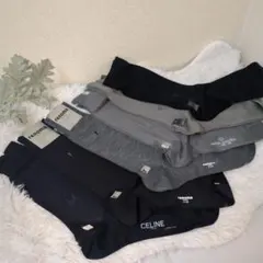 メンズソックスセット 黒 グレー 25-26cm まとめ売り