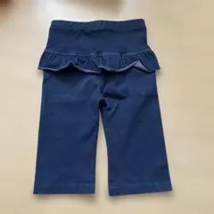 ネイビー フリル付き ハーフパンツ スカッツ風　サイクリングパンツ　130cm